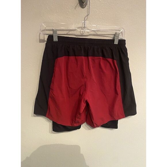 Barry’s Bootcamp Gym Athletic 2 In 1 Shorts Mens Small Black Red Lined - Picture 5 of 8